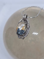 Golden Rutile Snake Pendant