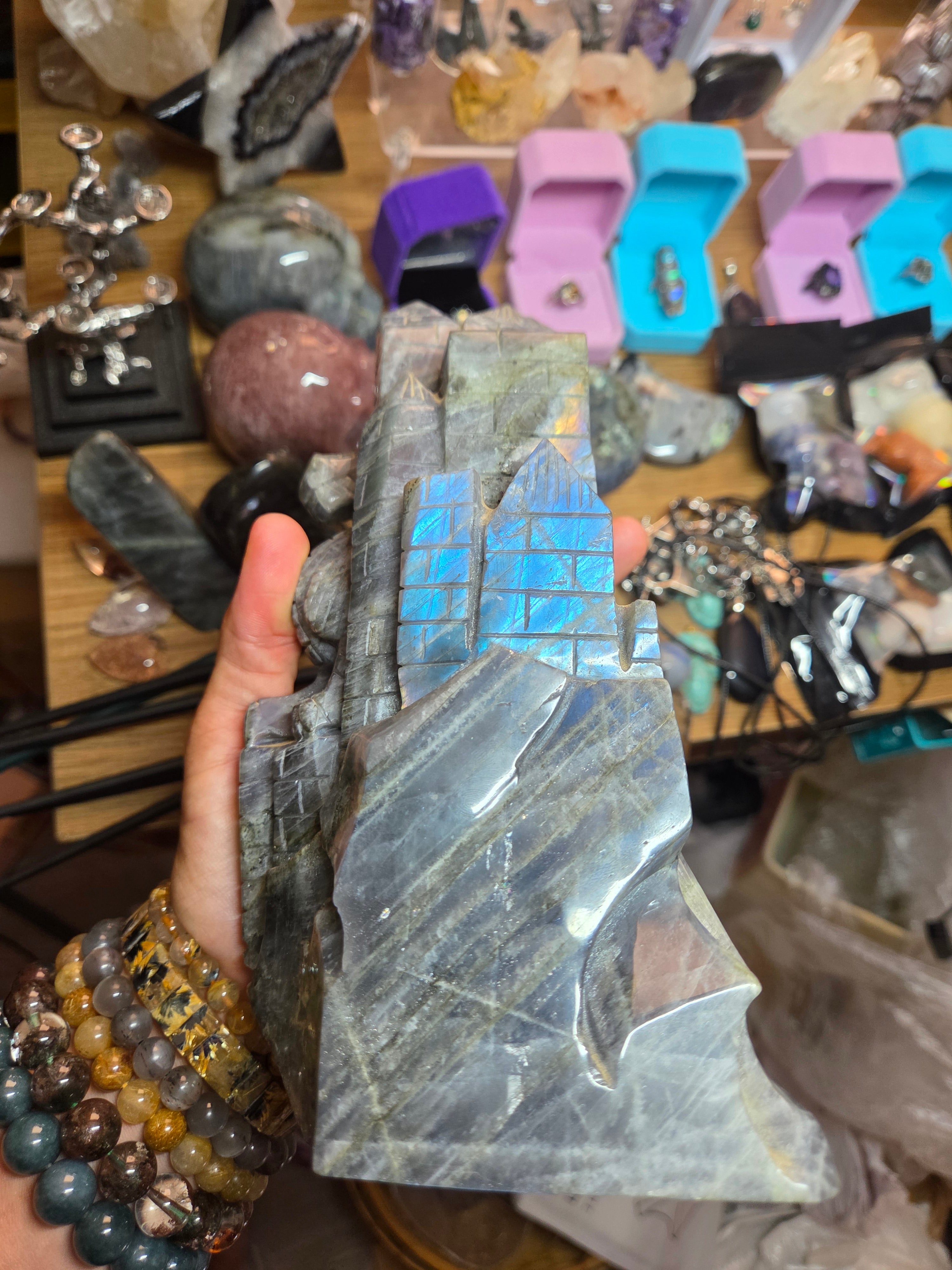 Purple Flash Labradorite Dragon